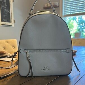 Coach Gray Minimalist Backpack with Sleek Design